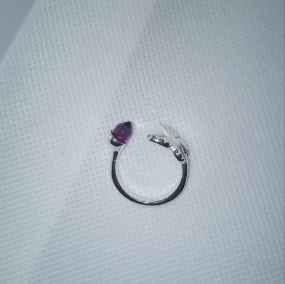 Purple Peace Amethyst Open Butterfly Ring - Picture 12 of 13